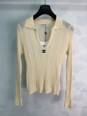 Chanel /26 Early Autumn New Lapel Knit Long Sleeve Sweater