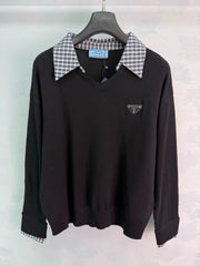 Prada / 26 Early Autumn New Plaid Two-in-One Long Sleeve