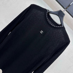 Chanel/26 New Embroidered Lace Collar Long Sleeve