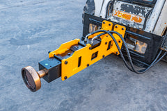 MMS Hydraulic Breaker Attachment + Pile Driver Attachment for Skid Steer Loader