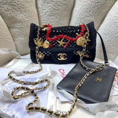 Chanel 2026 Charm Flap Bag 21cm Woven Leather
