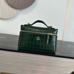 Chanel 2026 Crocodile Embossed Vanity Bag 19.5cm Leather