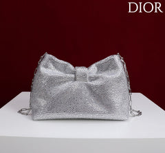 Dior 2026 Strass Embellished Bow Bag Leather 160744
