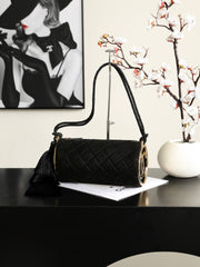 Chanel 2026 Clutch With Strap 23.5cm Black Velvet Leather