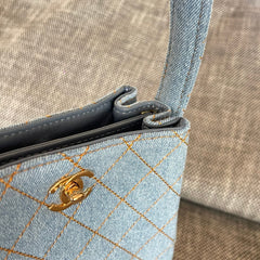 Chanel 2026 Vintage Matelasse Mini Bag 18cm Denim Leather
