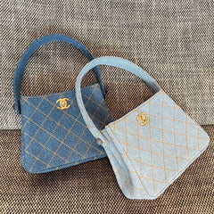 Chanel 2026 Vintage Matelasse Mini Bag 18cm Denim Leather