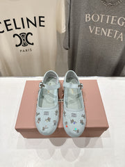 MiuMiu/26SS NEW French fairy style Mary Jane flat shoes