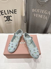 MiuMiu/26SS NEW French fairy style Mary Jane flat shoes