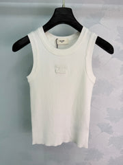 celine/26SS NEW ribbed embroidered vest