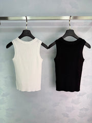 celine/26SS NEW ribbed embroidered vest