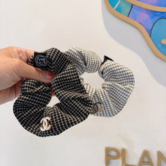 chanel/26SS NEW Double C letter fabric hair tie