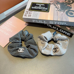 chanel/26SS NEW Double C letter fabric hair tie