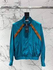Yves Saint Laurent/26SS NEW Stand Collar Color Block Lightweight Jacket