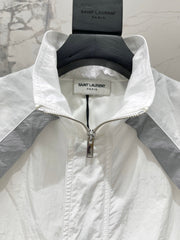 Yves Saint Laurent/26SS NEW Stand Collar Color Block Lightweight Jacket