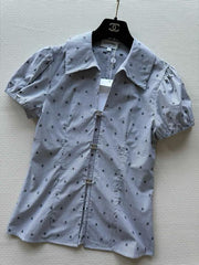 chanel/26SS NEW Jacquard Striped Short-Sleeve Shirt