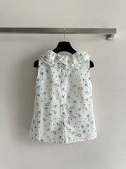 chanel/26SS NEW Court Style Floral Vest Shirt