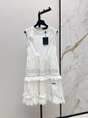Louis Vuitton/26SS NEW Sleeveless Long Dress with Ruffled Hem