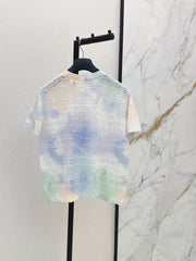 dior/26SS NEW Gradient Round Neck Short Sleeve Knit Cardigan
