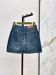 26SS NEW Horsebit Denim Midi Skirt