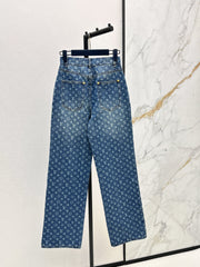 26SS NEW Retro MONOGRAM Laser-Eye Straight Leg Jeans