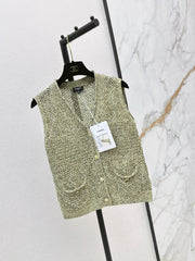 26SS NEW Openwork Knitted Vest 💛 Mixed Color Yarn