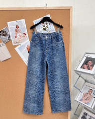 26SS NEW Straight Leg Jeans with Back Pocket Letter Patches