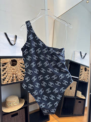 26SS NEW One-piece One-shoulder Swimsuit