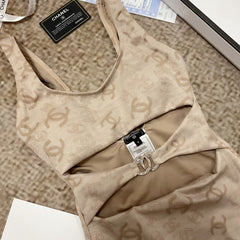chanel/26SS NEW Khaki One-Piece Swimsuit 👙