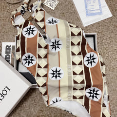 LOEWE/26SS NEW Geometric Pattern One-Piece Swimsuit 👙