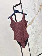 Louis Vuitton/26SS NEW Brown Tank Top Bikini Swimsuit 🩱