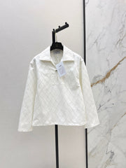26SS NEW Coco Girl Beach Collection Heavy Embroidery Diamond Pattern Denim Top🩵