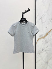 26SS NEW Versatile Small Logo Embroidered T-Shirt 🩶