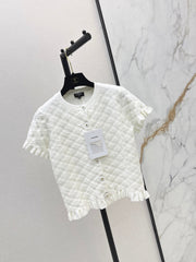 26SS NEW Diamond Pattern 3D Jacquard Short-Sleeve Knit Cardigan 🤍