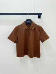 26SS NEW Embroidered Logo Collared Short-Sleeve Polo Shirt 🤎