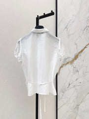 26SS NEW Delicate lace-trimmed Peter Pan collar shirt 🤍