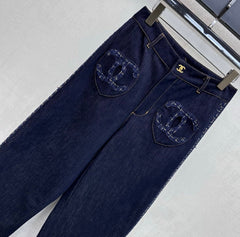 26SS NEW Tweed Patchwork Jeans