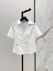 26SS New: French-style minimalist, soft-and-elegant short-sleeved linen shirt with a fitted waist 🤍