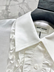 🔥Highest Quality🔥26SS New Vintage-Style Long-Sleeve Shirt with Ruffles and Pleats