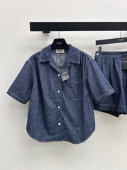 26SS New Letter-Embroidered Denim Set 🖤