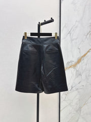26SS New Runway Style: Vintage-Inspired Leather Workwear Bermuda Shorts 🖤