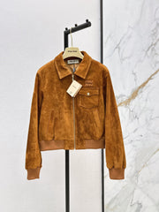 ❤️🔥Limited edition❤️🔥 26SS New Vintage-Style Brown Suede-Finish Cropped Jacket 🤎