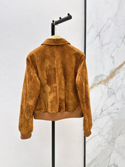 ❤️🔥Limited edition❤️🔥 26SS New Vintage-Style Brown Suede-Finish Cropped Jacket 🤎