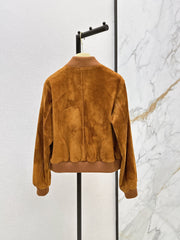 ❤️🔥Limited edition❤️🔥 26SS New Vintage-Style Brown Suede-Finish Cropped Jacket 🤎