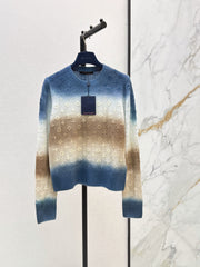 26SS New Gradient Tie-Dye Cashmere Knit with Embossed Logo 🩵