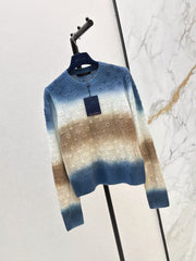 26SS New Gradient Tie-Dye Cashmere Knit with Embossed Logo 🩵