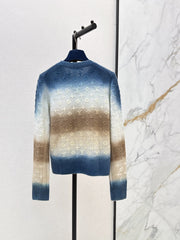 26SS New Gradient Tie-Dye Cashmere Knit with Embossed Logo 🩵