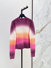26SS New Cashmere Knit Cardigan with Gradient Ombré Effect and Embossed Logo 🤍