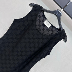 26FW New Jacquard Crew-Neck Vest Dress