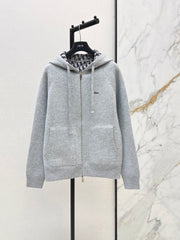 26FW New Unisex Reversible Premium Monogram Logo Zip-Up Cashmere Jacket 🩶