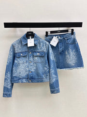 26FW New Jacquard Cropped Denim Jacket 🩵